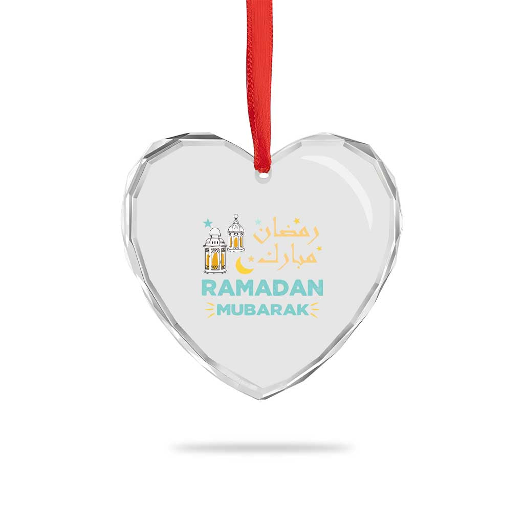 Ramadan Mubarak Muslim Heart Crystal Glass Ornament TS02 Print Your Wear
