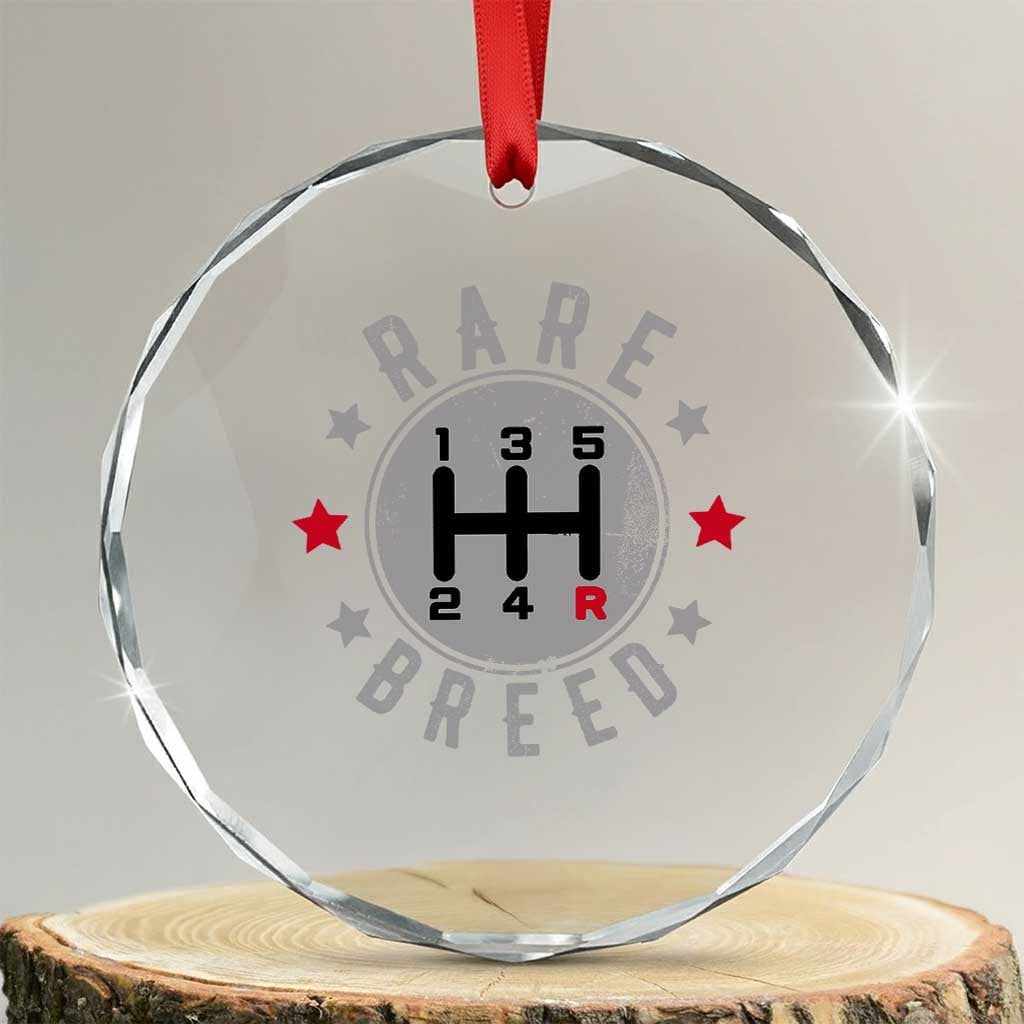 Rare Breed Manual Transmission Stick Shift Driver Crystal Glass Ornament Vintage Distressed Graphic TS10 Transparent Glass 3'' Circle Print Your Wear