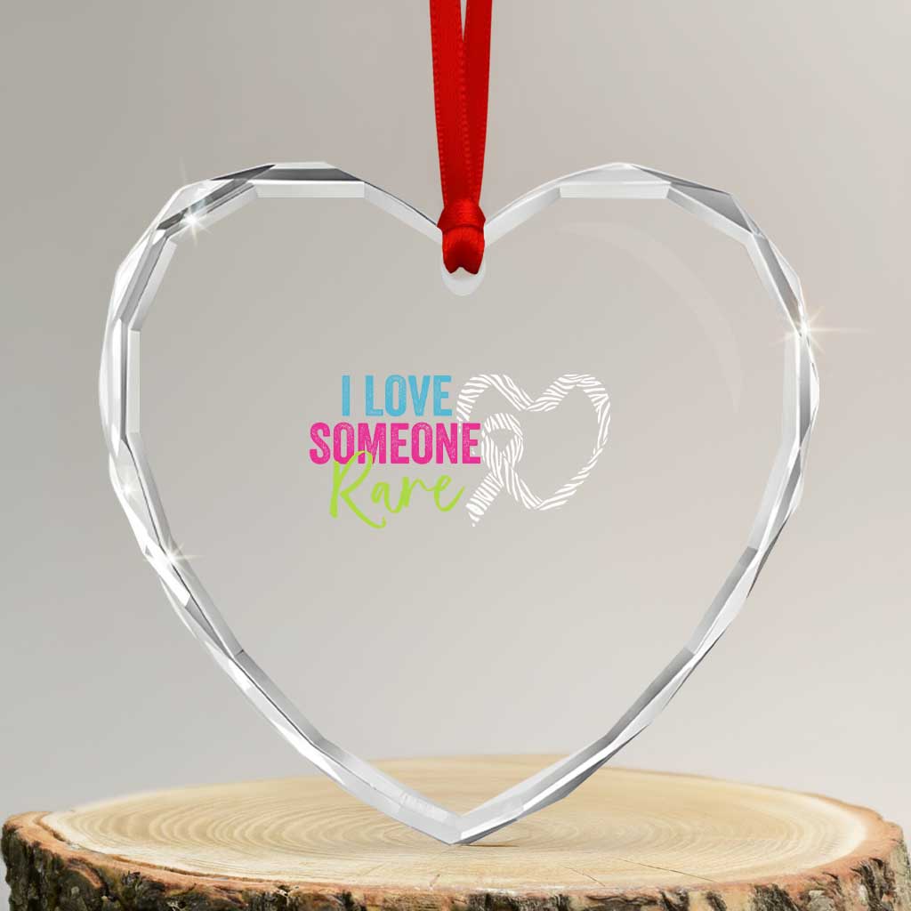 Rare Disease Awareness Heart Crystal Glass Ornament I Love Someone Rare Zebra Ribbon TS11 Transparent Glass 3'' Heart Print Your Wear