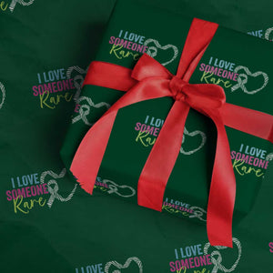 Rare Disease Awareness Wrapping Paper Roll I Love Someone Rare Zebra Ribbon TS11 Green Print Your Wear