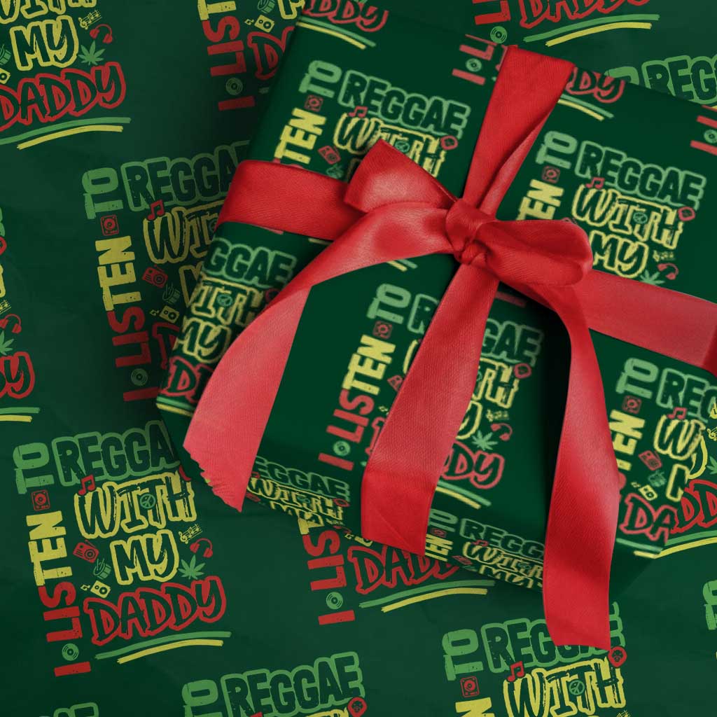 Rasta Baby Wrapping Paper Roll I Listen to Reggae with My Daddy TS10 Green Print Your Wear
