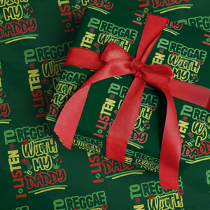 Rasta Baby Wrapping Paper Roll I Listen to Reggae with My Daddy TS10 Green Print Your Wear