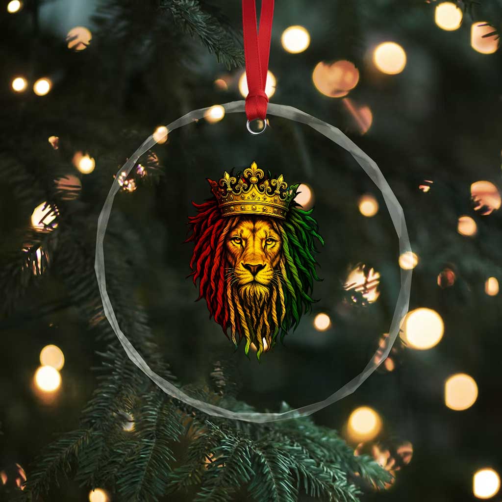 Rasta Reggae Lion Crystal Glass Ornament Jamaican Pride Lion of Judah Gift for Rastafari TS10 Print Your Wear