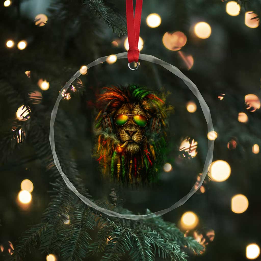 Rasta Reggae Lion Smoking Weed Crystal Glass Ornament Jamaican Reggae Music and Weed Lovers TS10 Print Your Wear