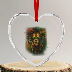 Rasta Reggae Lion Smoking Weed Heart Crystal Glass Ornament Jamaican Reggae Music and Weed Lovers TS10 Transparent Glass 3'' Heart Print Your Wear
