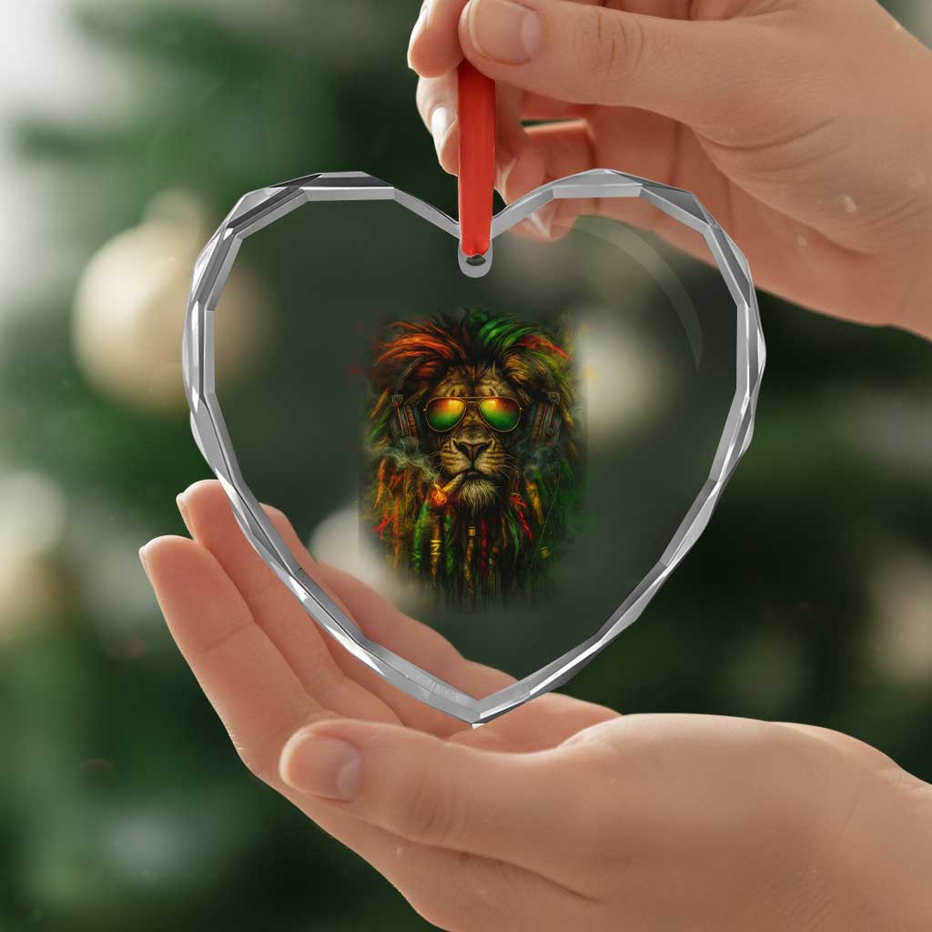 Rasta Reggae Lion Smoking Weed Heart Crystal Glass Ornament Jamaican Reggae Music and Weed Lovers TS10 Print Your Wear