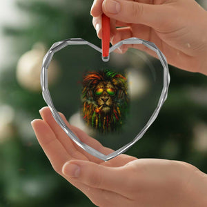 Rasta Reggae Lion Smoking Weed Heart Crystal Glass Ornament Jamaican Reggae Music and Weed Lovers TS10 Print Your Wear