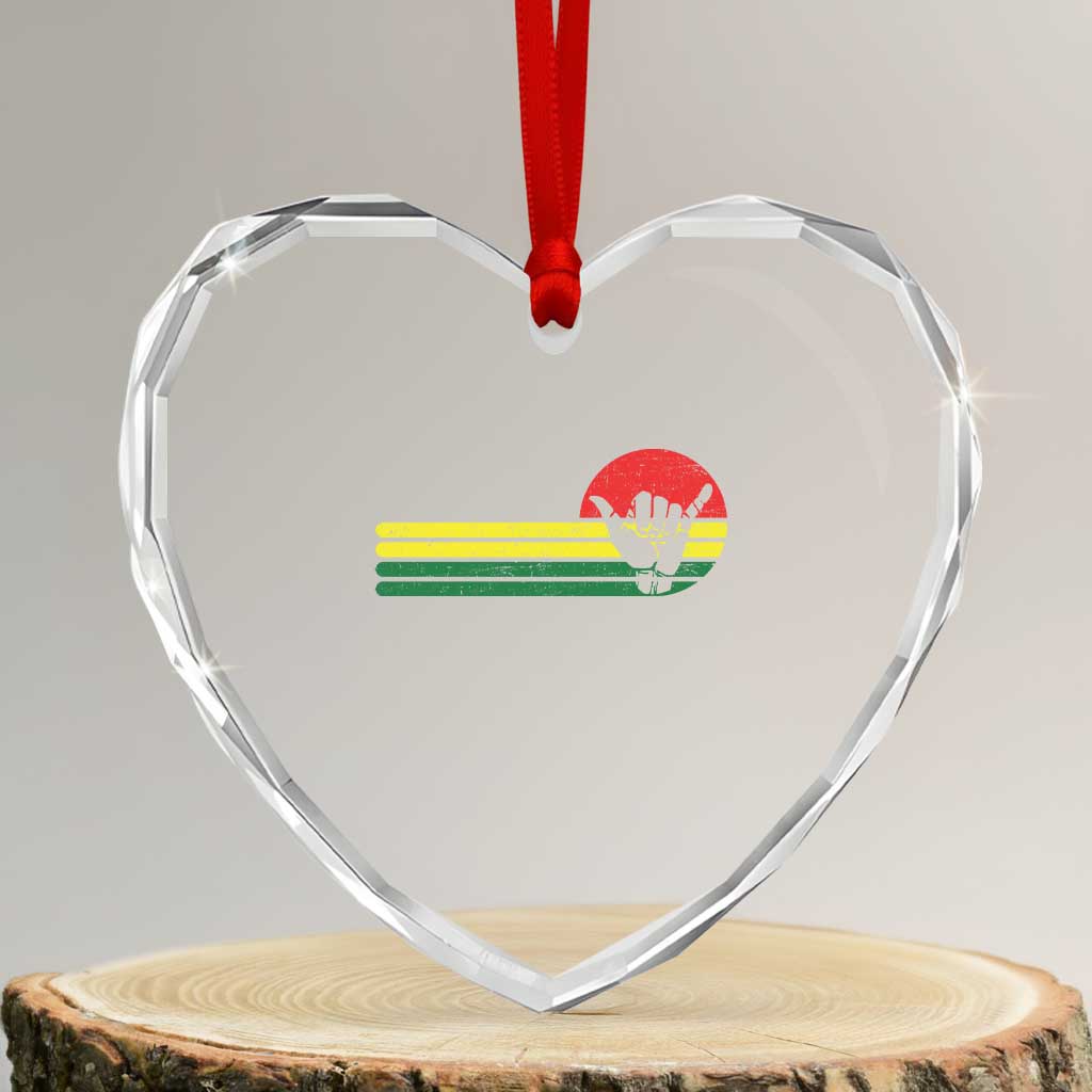 Rasta Reggae Shaka Hand Heart Crystal Glass Ornament Retro Vintage Jamaica Flag Rasta Hawaii Shaka Sign TS10 Transparent Glass 3'' Heart Print Your Wear