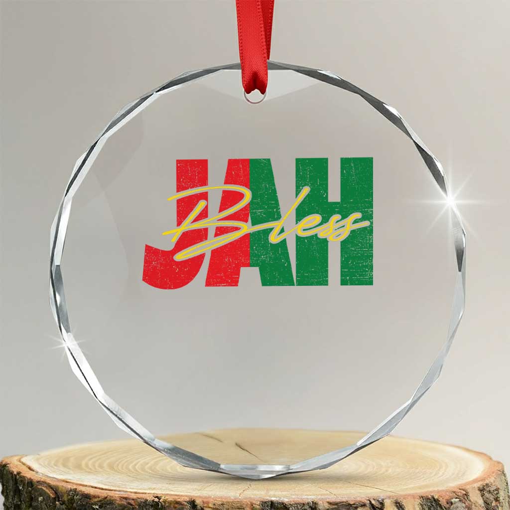 Rastafarian Jah Bless Crystal Glass Ornament Retro Reggae Rastafari Jamaica Rasta - Print Your Wear
