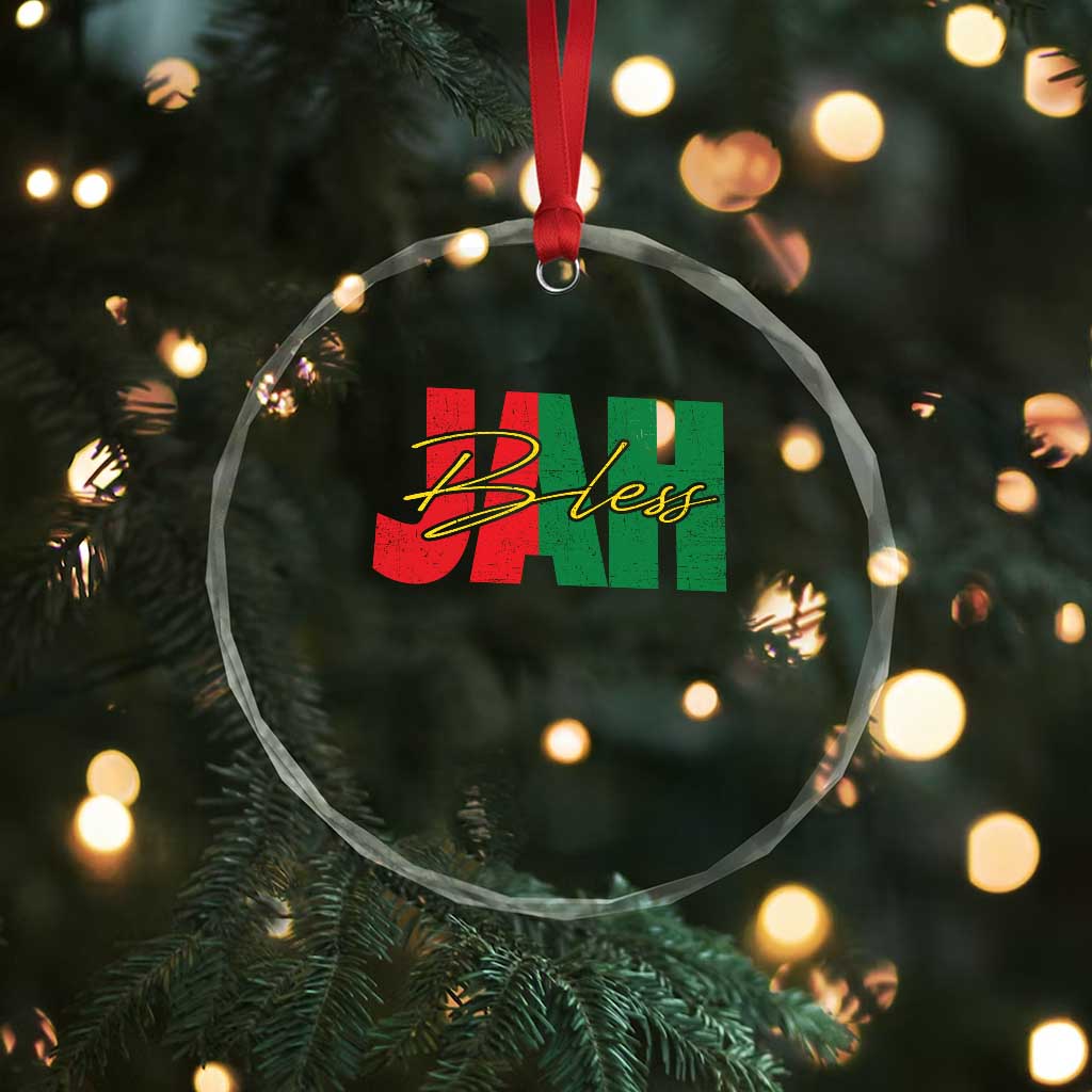 Rastafarian Jah Bless Crystal Glass Ornament Retro Reggae Rastafari Jamaica Rasta TS10 Print Your Wear