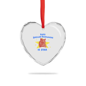 Rats Spelled Backwards Is Star Heart Crystal Glass Ornament Sarcastic Rat Meme TS10 Print Your Wear