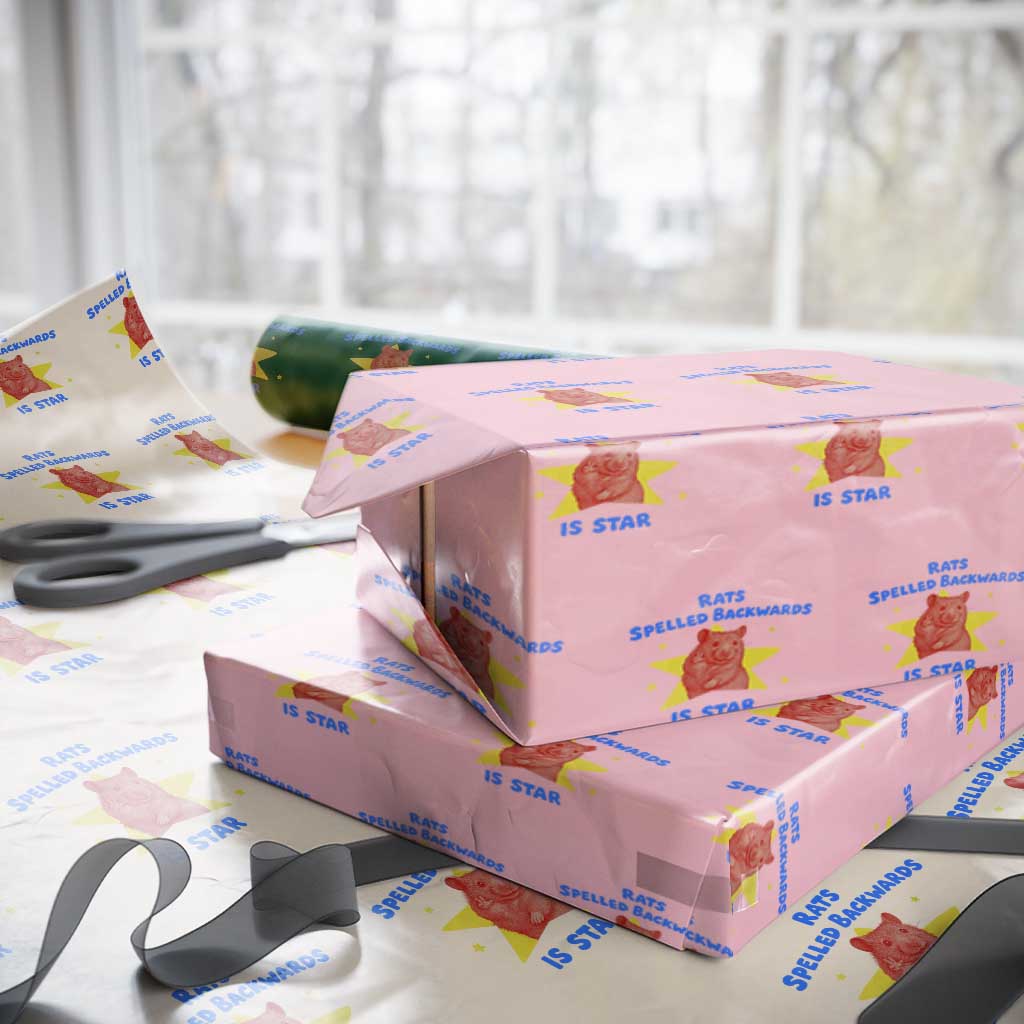 Rats Spelled Backwards Is Star Wrapping Paper Roll Sarcastic Rat Meme TS10 Light Pink Print Your Wear