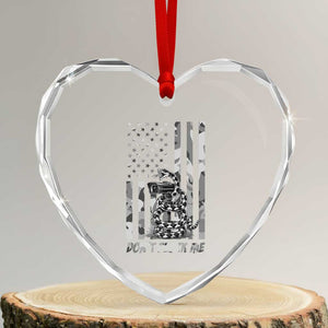 Rattlesnake Surveillance Camera US Flag Camo Graphic Heart Crystal Glass Ornament Dont Flock Me