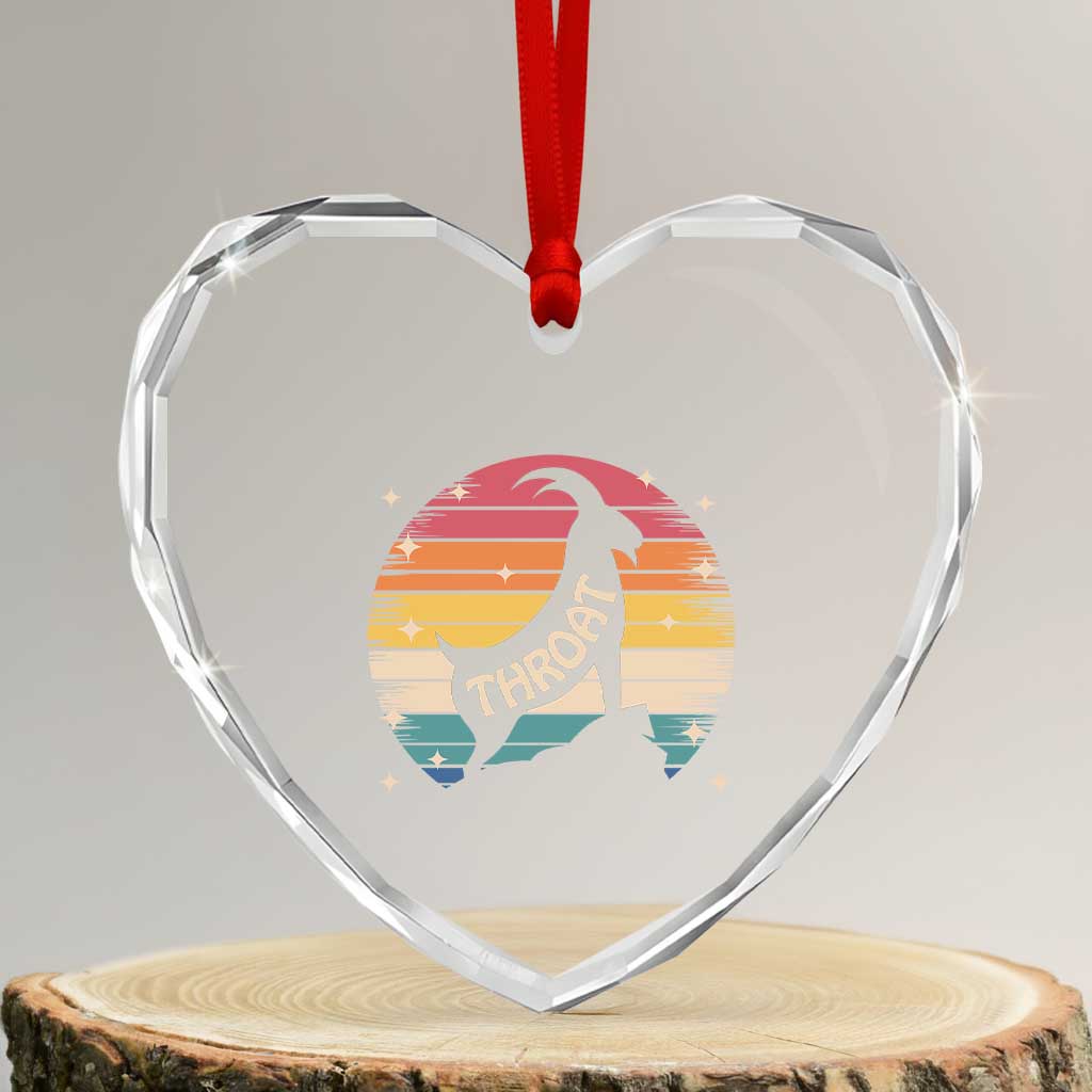 Raunchy Humor Heart Crystal Glass Ornament Throat Goat Meme Gift TS12 Transparent Glass 3'' Heart Print Your Wear