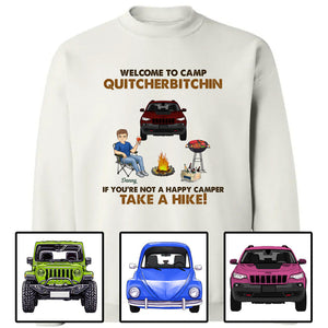 Custom JP Shirts, Welcome To Camp Quitcherbitchin If You're Not A Happy Camper Take A Hike Apparel CTM Custom - Printyourwear