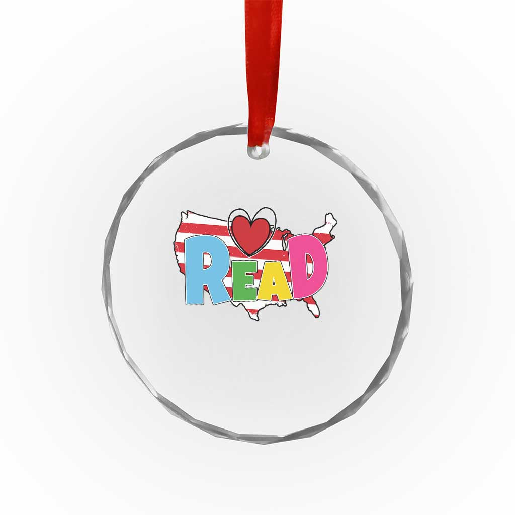 Read Lover America Map Crystal Glass Ornament National Reading Month Bookish Book Lovers TS02 Print Your Wear