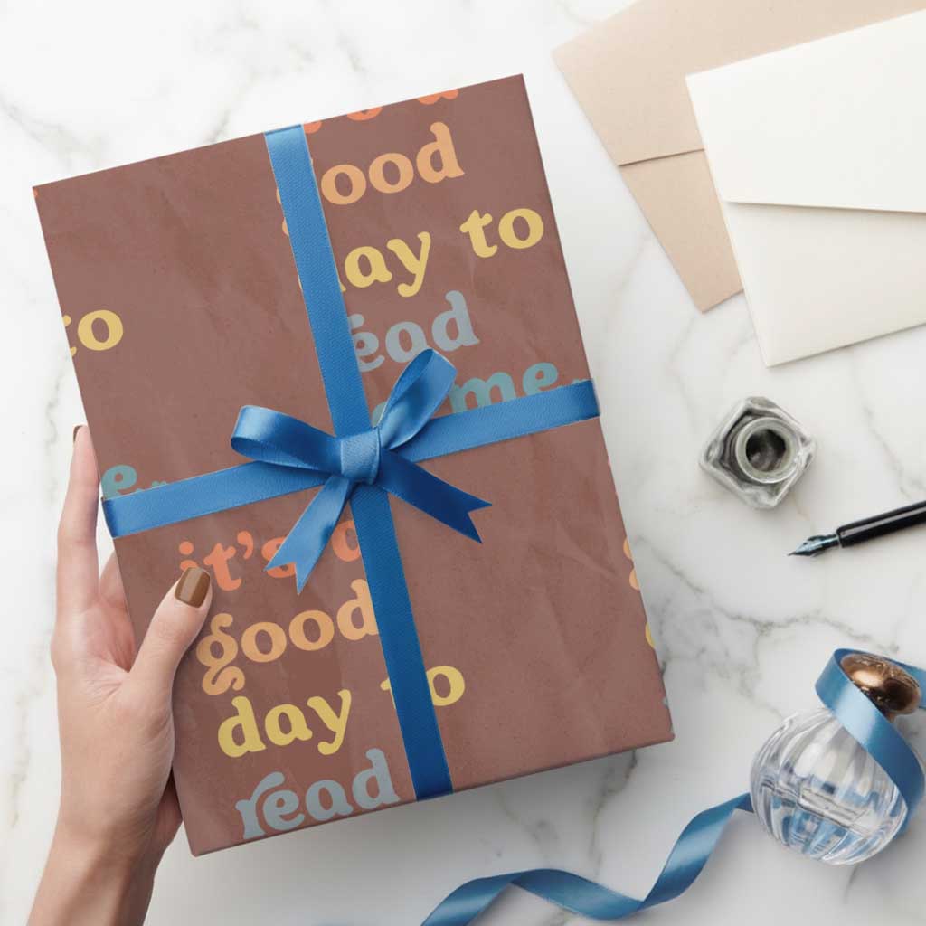 Read To Me Wrapping Paper Roll Sassy Baby Shower Bookish Little Reader TS10 Mocha Print Your Wear