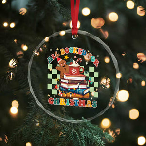 Reading Christmas Crystal Glass Ornament All Booked For Xmas Books and Cocoa Lover TS02 Print Your Wear