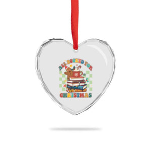 Reading Christmas Heart Crystal Glass Ornament All Booked For Xmas Books and Cocoa Lover TS02 Print Your Wear