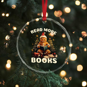 Reading Gingerbread Crystal Glass Ornament Read More Books Funny Christmas Teacher Student Book Lovers TS02 Print Your Wear