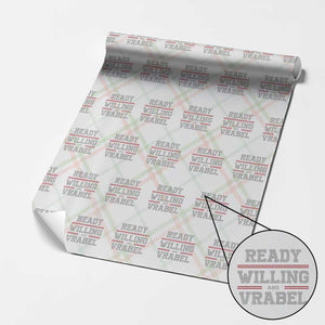 Ready Willing And Vrabel Wrapping Paper Roll Funny Football Coach NFE Quote TS11 Christmas Plaid Print Your Wear