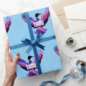Rebel Loon Aurora Northern Lights Wrapping Paper Roll Minnesota Night Sky Politcal Resistance TS02 Light Blue Print Your Wear