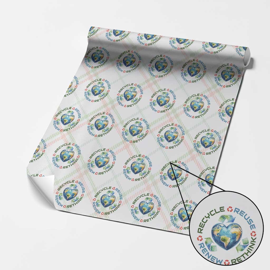 Recycle Reuse Renew Rethink Wrapping Paper Roll Zero Waste Life TS12 Christmas Plaid Print Your Wear