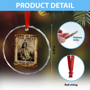 Red Cloud Crystal Glass Ornament Oglala Lakota Sioux Native American Chief Warrior History - Print Your Wear