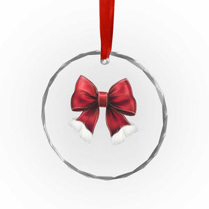 Red Coquette Bow Santa Xmas Vibe Crystal Glass Ornament TS02 Print Your Wear