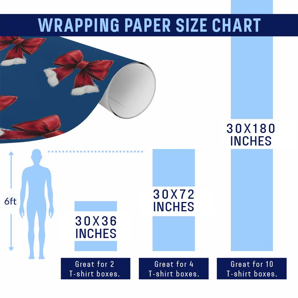 Red Coquette Bow Santa Xmas Vibe Wrapping Paper Roll TS02 Print Your Wear