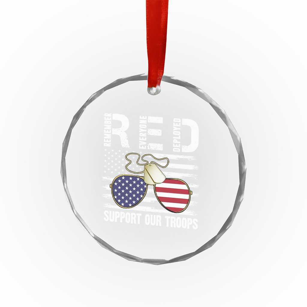 Red Friday Crystal Glass Ornament R.E.D Remember Everyone Deployed American Flag Glasses Dog Tag TS02 Print Your Wear