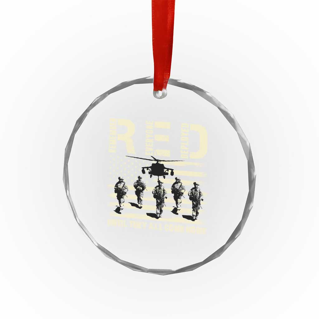 Red Friday Crystal Glass Ornament R.E.D Until They All Come Home Support American Troops US Flag TS02 Print Your Wear