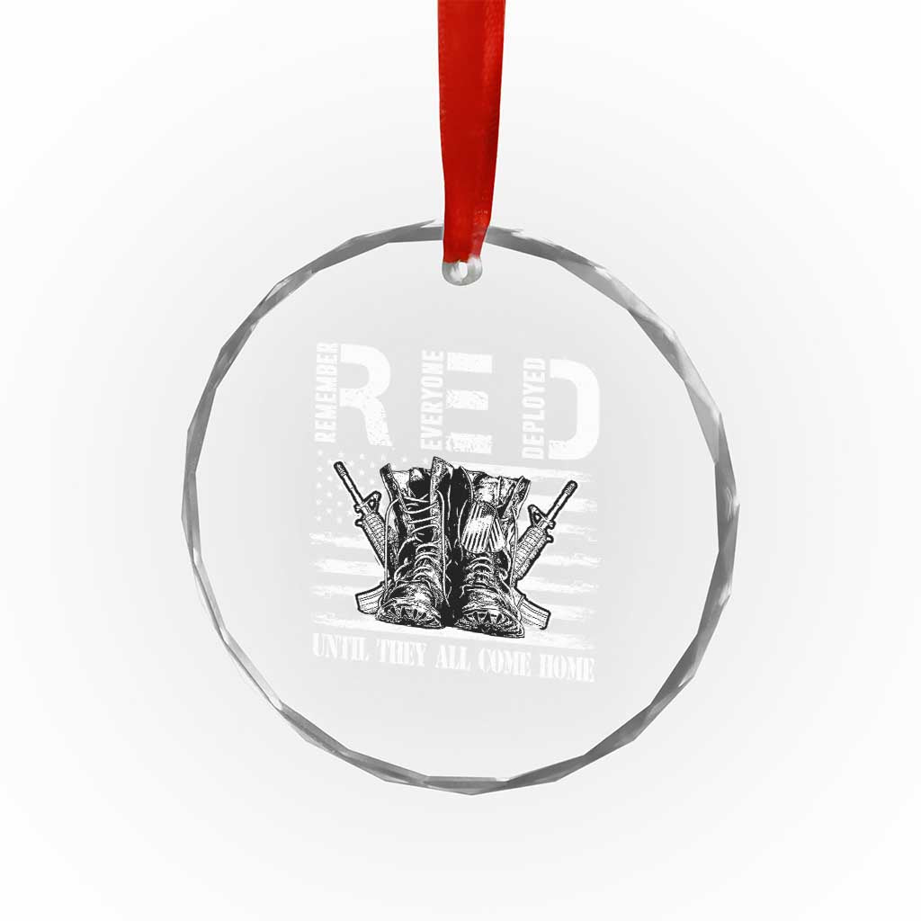 Red Friday Crystal Glass Ornament R.E.D Until They All Come Home Support Troops Military Combat Boots TS02 Print Your Wear
