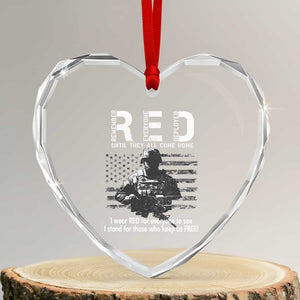 RED Friday Heart Crystal Glass Ornament I Wear Red For Everyone To See I Stand For Those Who Keep Us Free Military TS11 Transparent Glass 3'' Heart Print Your Wear