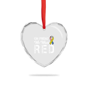Red Friday Heart Crystal Glass Ornament R.E.D On Friday We Wear Red Support American Troops TS02 Print Your Wear