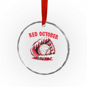 Red October Crystal Glass Ornament Baseball Drip Ice Cream Sprinkles Baseball Glove TS10 Print Your Wear