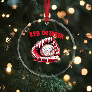 Red October Crystal Glass Ornament Baseball Drip Ice Cream Sprinkles Baseball Glove TS10 Print Your Wear