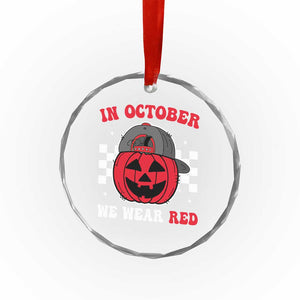 Red October Halloween Crystal Glass Ornament Vintage Philadelphia Baseball Fan Jackolantern Pumpkin TS10 Print Your Wear