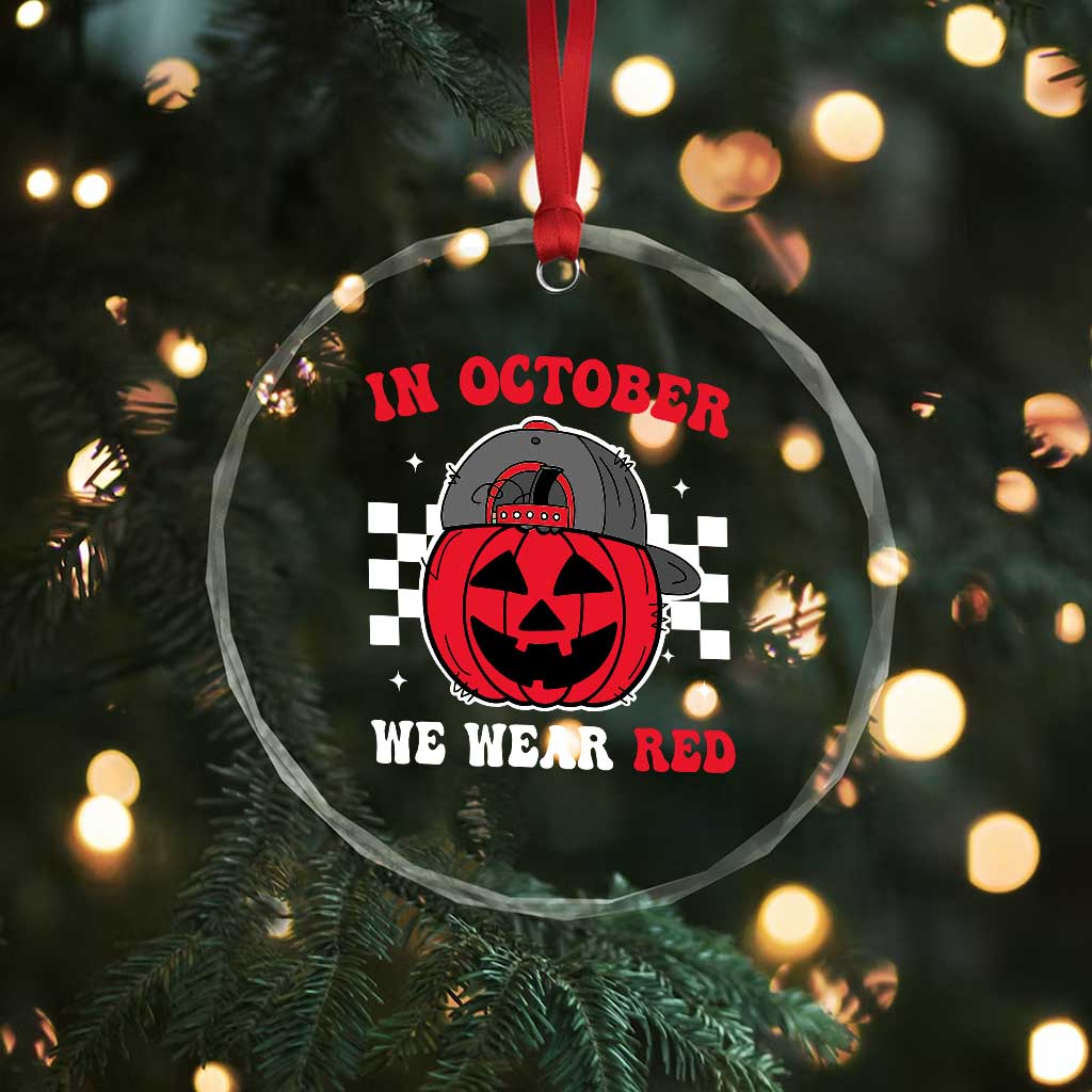 Red October Halloween Crystal Glass Ornament Vintage Philadelphia Baseball Fan Jackolantern Pumpkin TS10 Print Your Wear