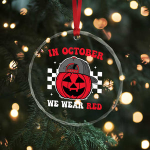 Red October Halloween Crystal Glass Ornament Vintage Philadelphia Baseball Fan Jackolantern Pumpkin TS10 Print Your Wear
