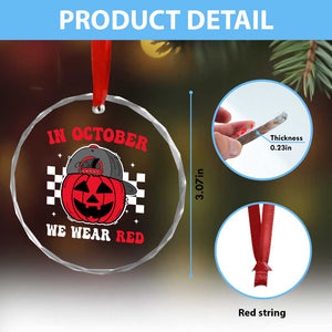 Red October Halloween Crystal Glass Ornament Vintage Philadelphia Baseball Fan Jackolantern Pumpkin TS10 Print Your Wear