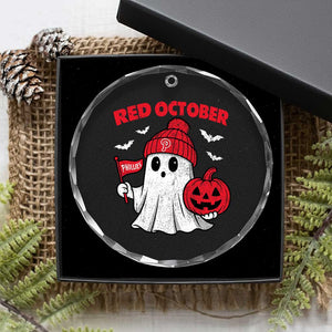 Red October Halloween Ghost Crystal Glass Ornament Philadelphia Spooky Pumpkin Baseball Fan TS10 Print Your Wear