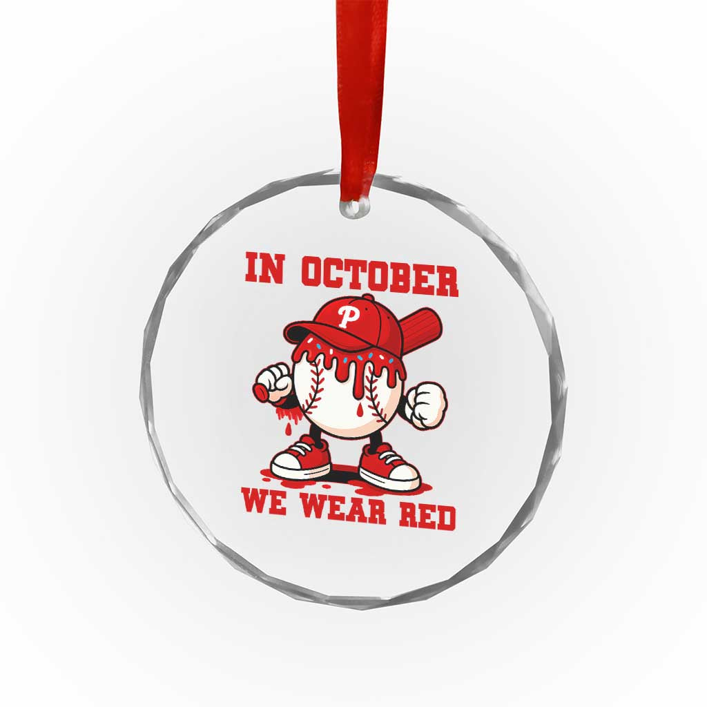 Red October Philly Crystal Glass Ornament Philadelphia Baseball Drip Boy TS10 Print Your Wear