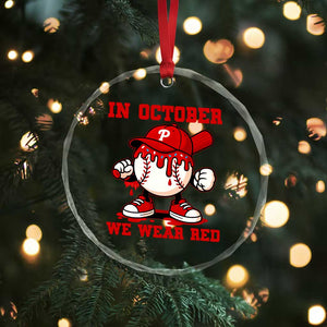 Red October Phillies Crystal Glass Ornament Philadelphia Baseball Drip Boy TS10 Print Your Wear