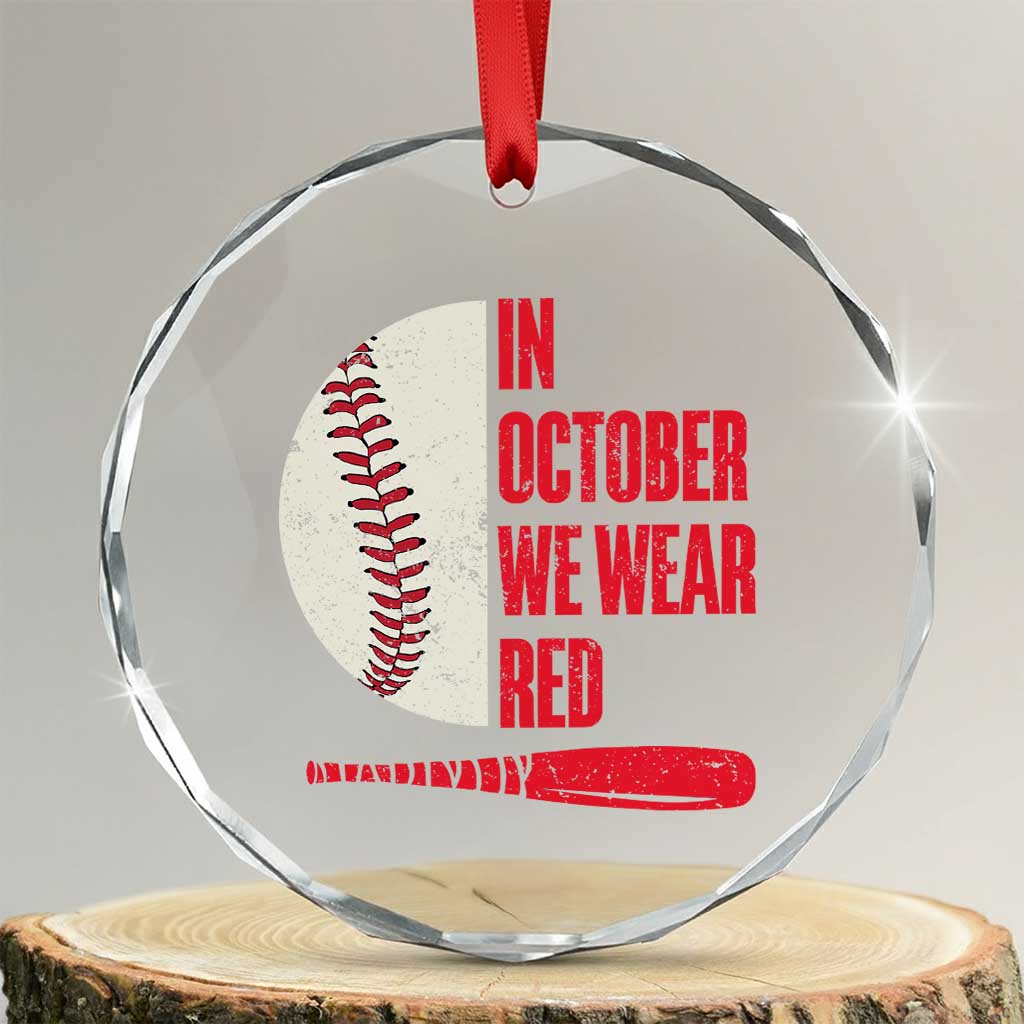 Red October Phillies Crystal Glass Ornament Retro Philadelphia Baseball Fan TS10 Transparent Glass 3'' Circle Print Your Wear