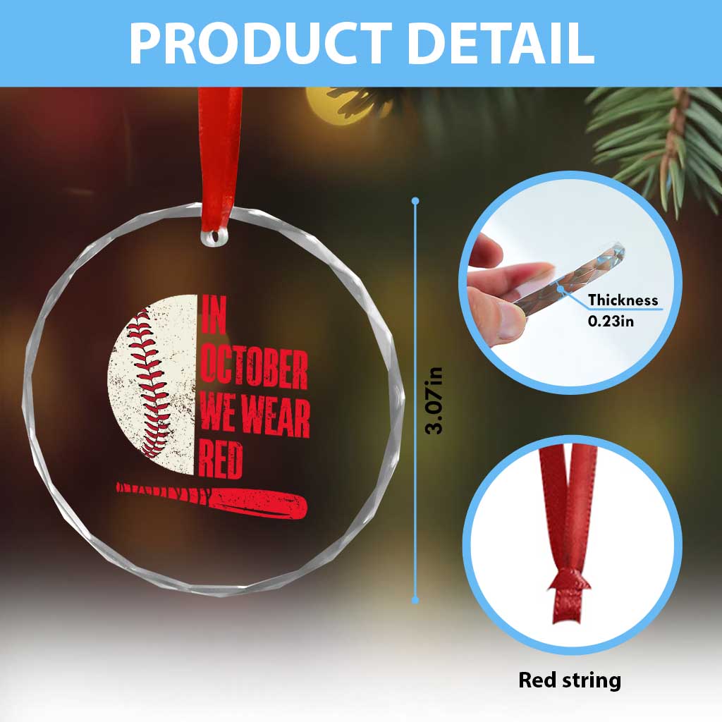 Red October Philly Crystal Glass Ornament Retro Philadelphia Baseball Fan TS10 Print Your Wear