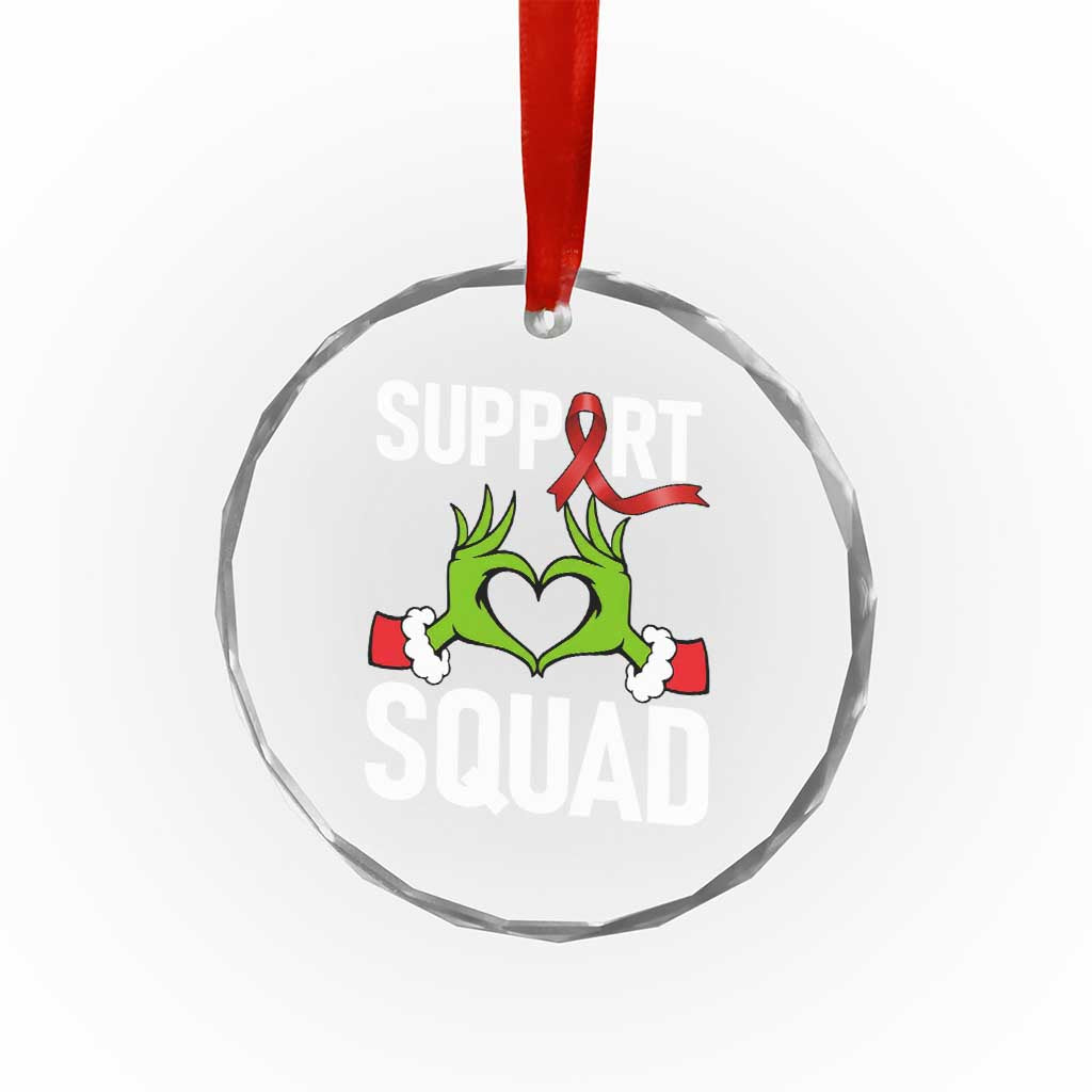 Red Ribbon AIDS Awareness Crystal Glass Ornament Elf Hand Christmas HIV Support TS14 Print Your Wear