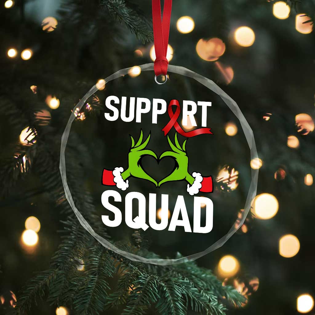 Red Ribbon AIDS Awareness Crystal Glass Ornament Elf Hand Christmas HIV Support TS14 Print Your Wear