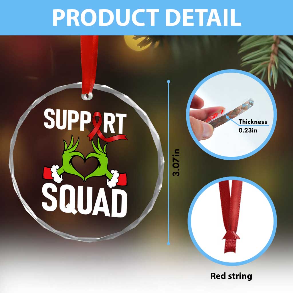 Red Ribbon AIDS Awareness Crystal Glass Ornament Elf Hand Christmas HIV Support TS14 Print Your Wear