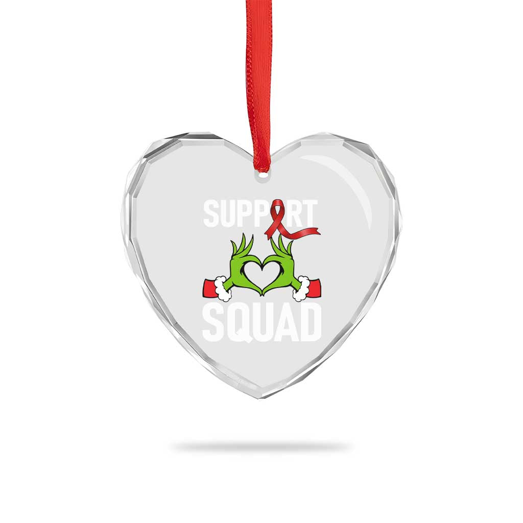 Red Ribbon AIDS Awareness Heart Crystal Glass Ornament Elf Hand Christmas HIV Support TS14 Print Your Wear